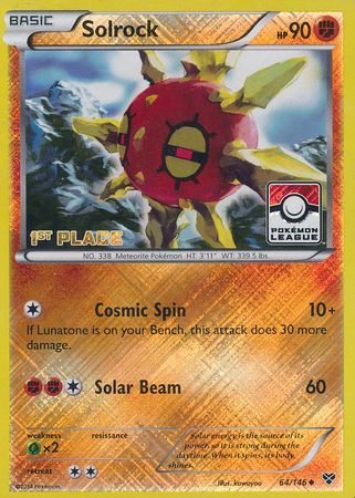 Solrock (64/146) (1st Place League Challenge Promo) [XY: Base Set] | Good Games Modbury