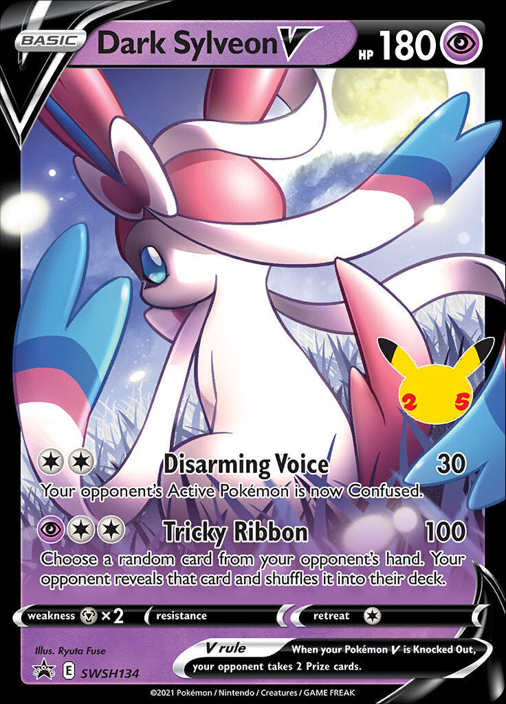 Dark Sylveon V (SWSH134) (Jumbo Card) [Sword & Shield: Black Star Promos] | Good Games Modbury