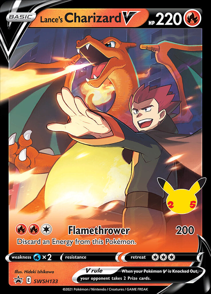 Lance's Charizard V (SWSH133) (Jumbo Card) [Sword & Shield: Black Star Promos] | Good Games Modbury