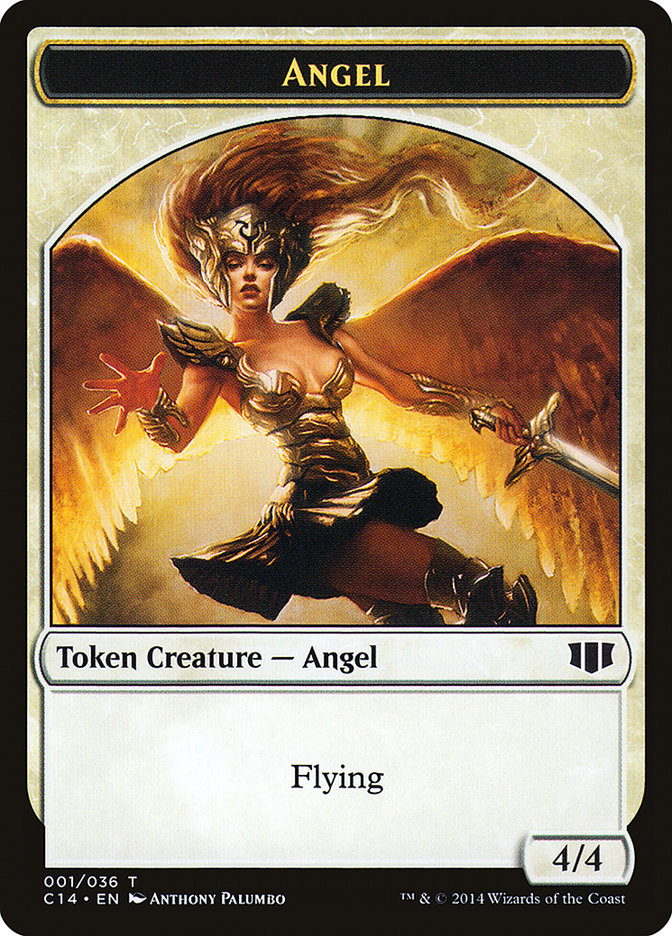 Angel // Cat Double-Sided Token [Commander 2014 Tokens] | Good Games Modbury