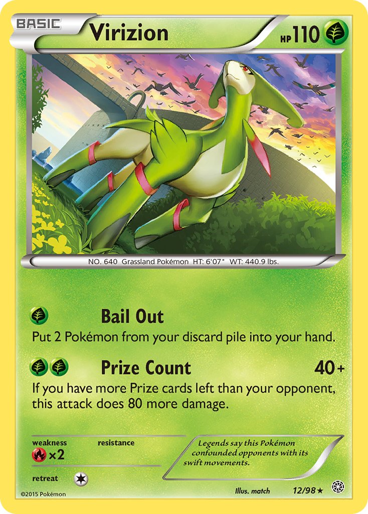 Virizion (12/98) (Theme Deck Exclusive) [XY: Ancient Origins] | Good Games Modbury