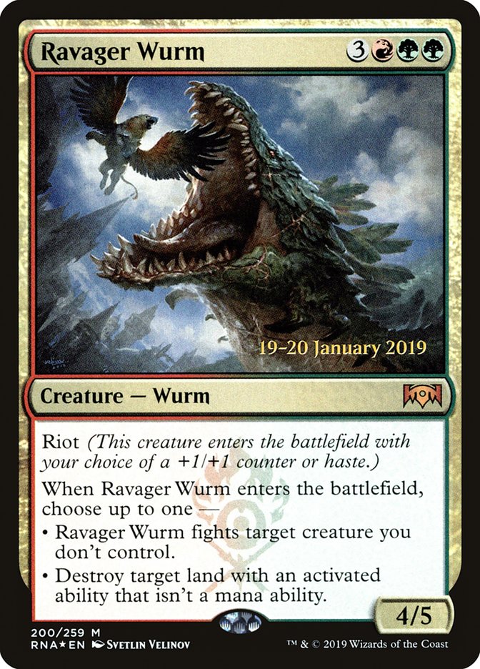 Ravager Wurm [Ravnica Allegiance Prerelease Promos] | Good Games Modbury