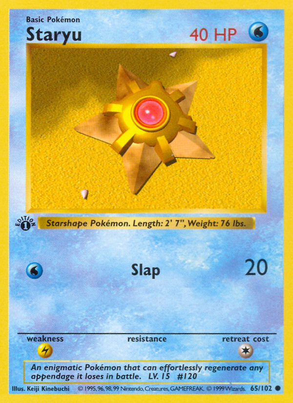 Staryu (65/102) (Shadowless) [Base Set 1st Edition] | Good Games Modbury