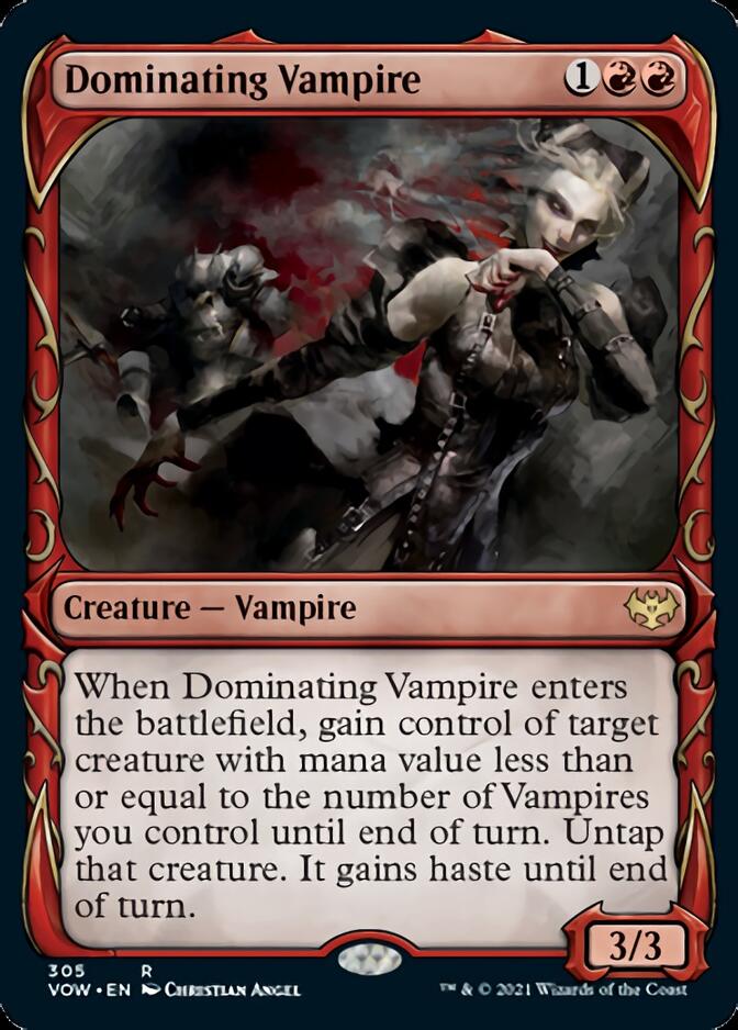 Dominating Vampire (Showcase Fang Frame) [Innistrad: Crimson Vow] | Good Games Modbury