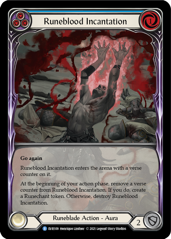 Runeblood Incantation (Blue) [EVR109] (Everfest)  1st Edition Extended Art Rainbow Foil | Good Games Modbury