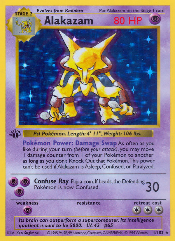 Alakazam (1/102) (Shadowless) [Base Set 1st Edition] | Good Games Modbury