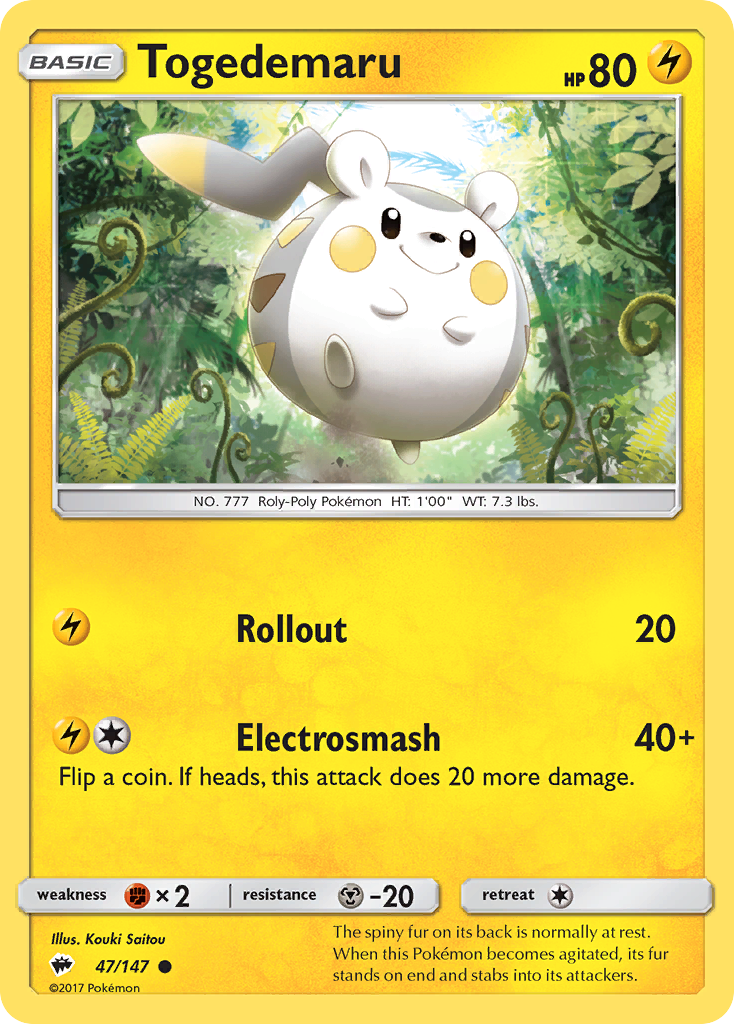 Togedemaru (47/147) [Sun & Moon: Burning Shadows] | Good Games Modbury