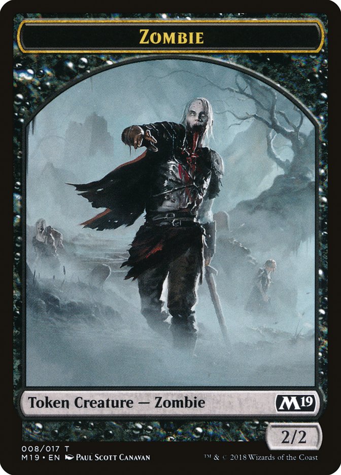 Zombie Token [Core Set 2019 Tokens] | Good Games Modbury