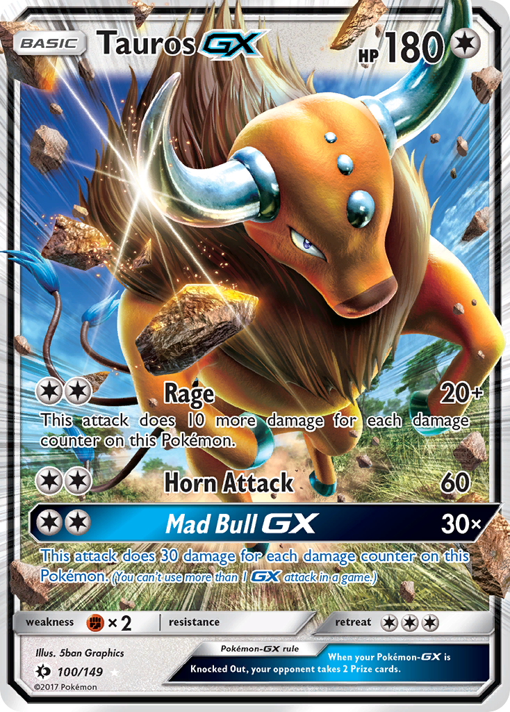 Tauros GX (100/149) [Sun & Moon: Base Set] | Good Games Modbury