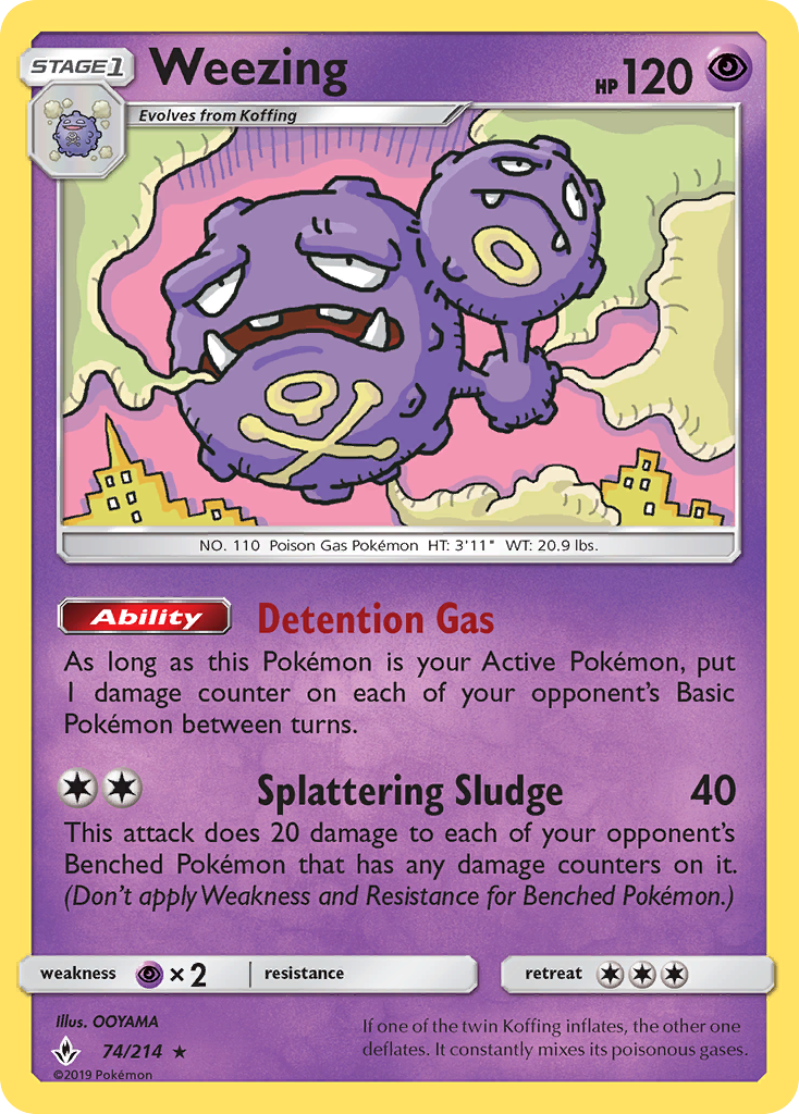 Weezing (74/214) [Sun & Moon: Unbroken Bonds] | Good Games Modbury