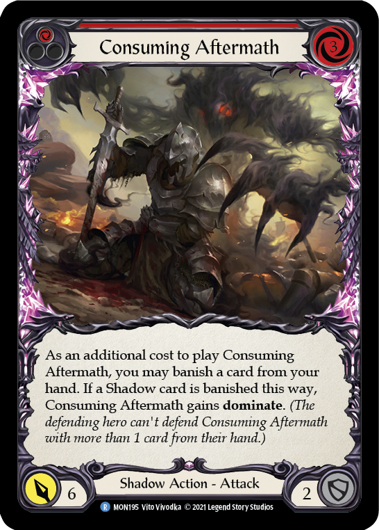 Consuming Aftermath (Red) [MON195-RF] (Monarch)  1st Edition Rainbow Foil | Good Games Modbury