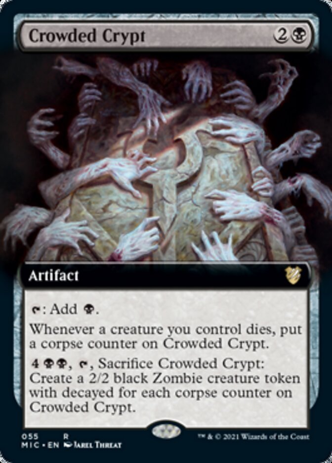 Crowded Crypt (Extended Art) [Innistrad: Midnight Hunt Commander] | Good Games Modbury