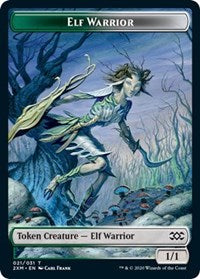 Elf Warrior // Plant Double-Sided Token [Double Masters Tokens] | Good Games Modbury