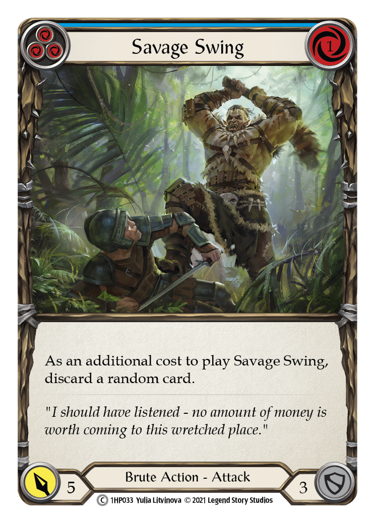 Savage Swing (Blue) [1HP033] (History Pack 1) | Good Games Modbury