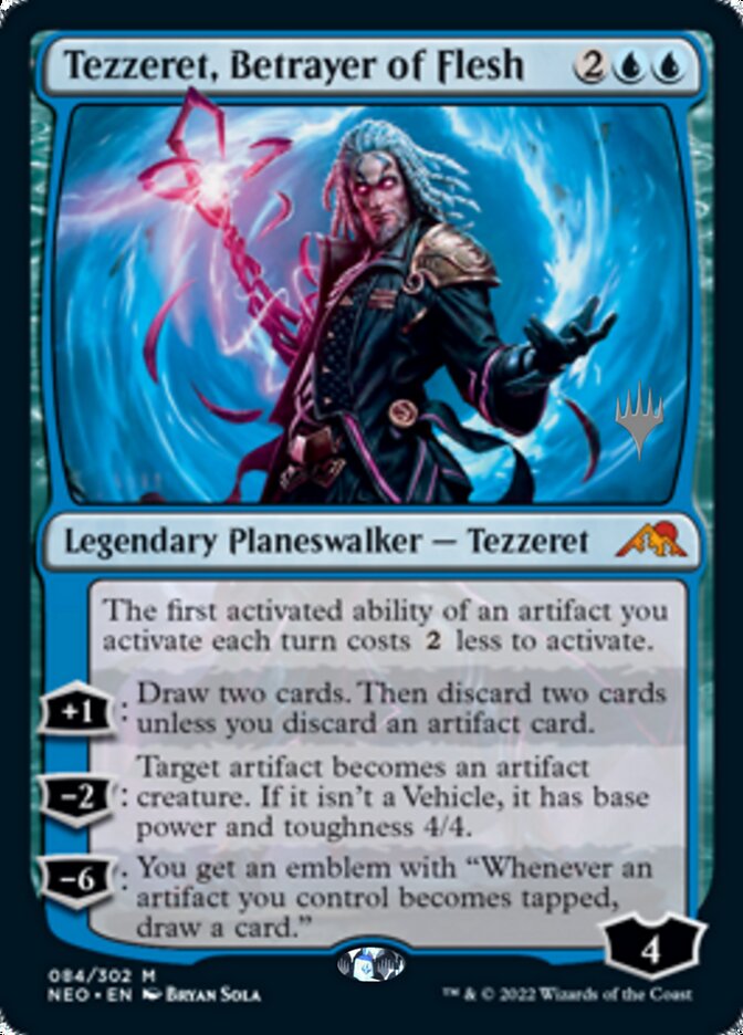 Tezzeret, Betrayer of Flesh (Promo Pack) [Kamigawa: Neon Dynasty Promos] | Good Games Modbury