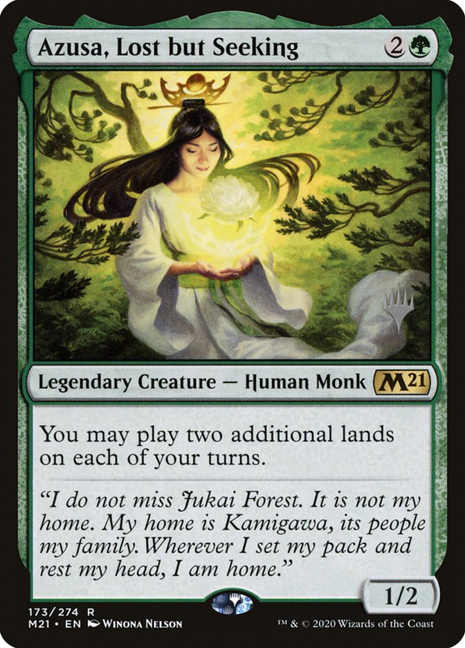 Azusa, Lost but Seeking (Promo Pack) [Core Set 2021 Promos] | Good Games Modbury