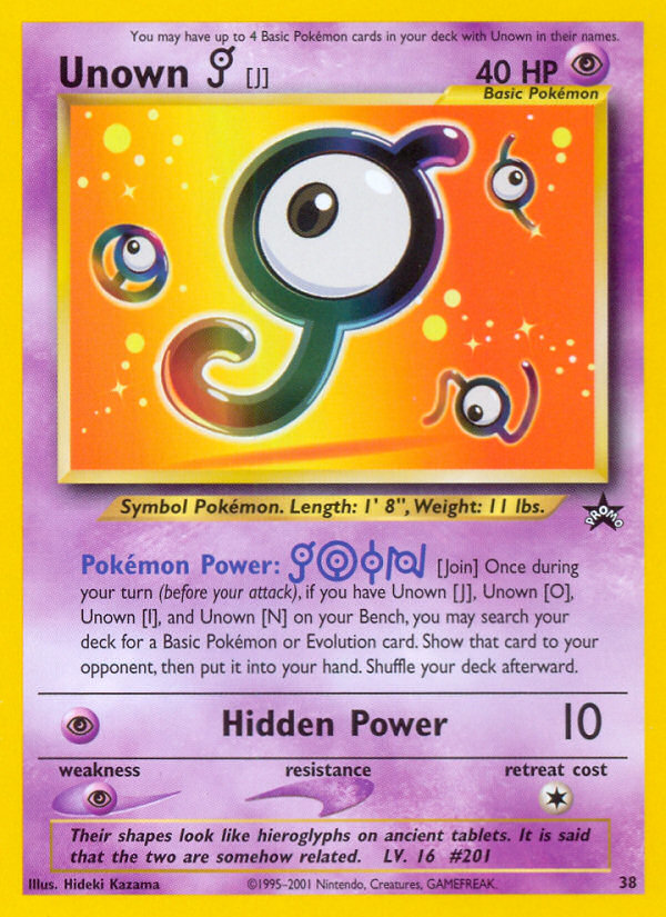 Unown [J] (38) [Wizards of the Coast: Black Star Promos] | Good Games Modbury