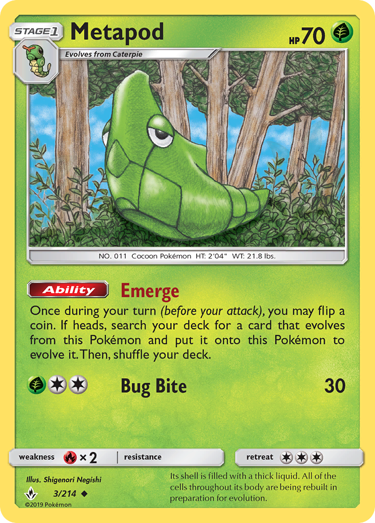 Metapod (3/214) [Sun & Moon: Unbroken Bonds] | Good Games Modbury