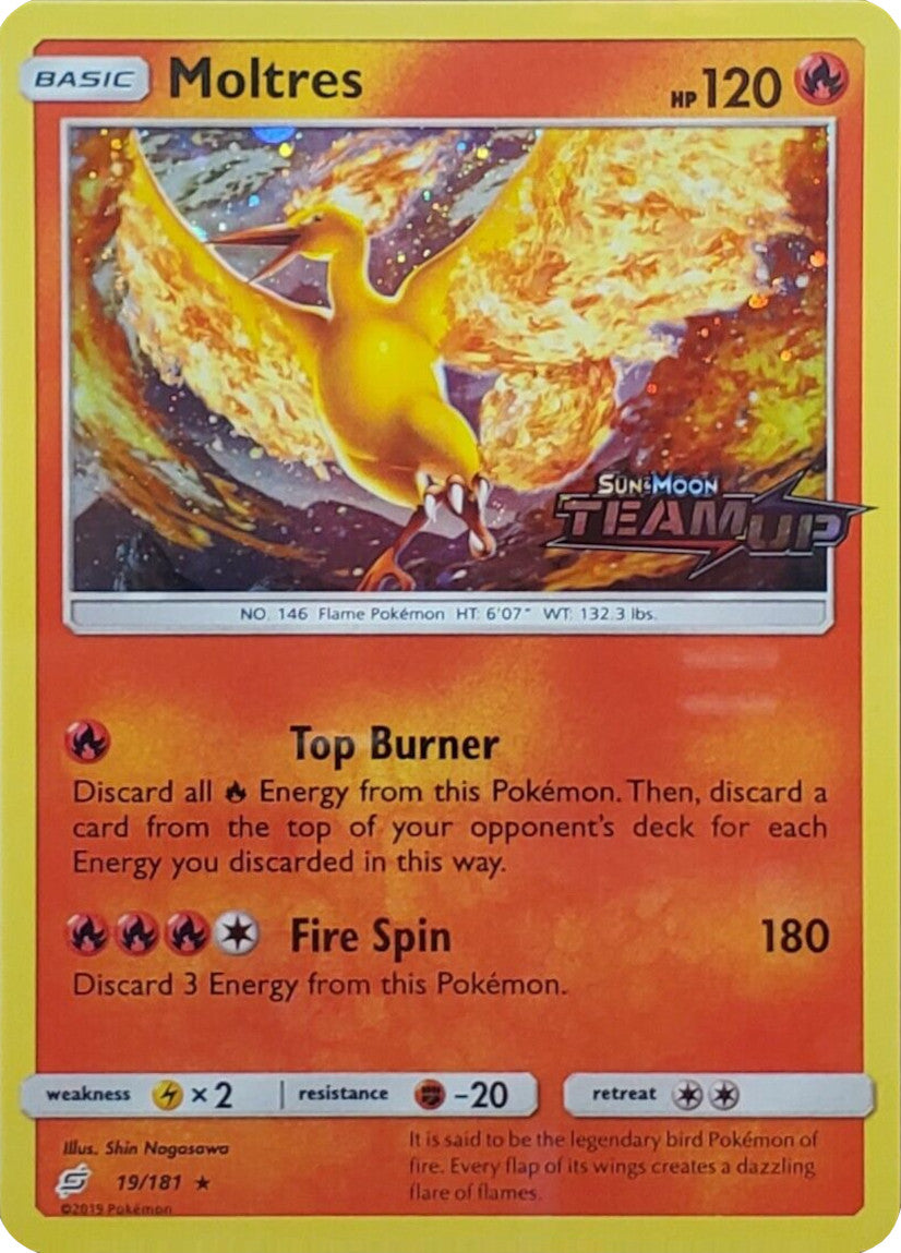 Moltres (19/181) (Stamped) [Sun & Moon: Team Up] | Good Games Modbury