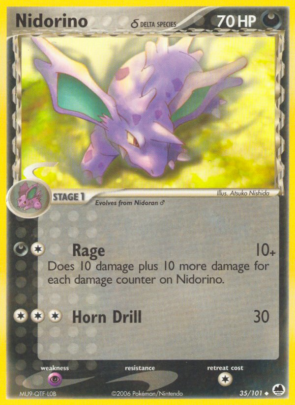 Nidorino (35/101) (Delta Species) [EX: Dragon Frontiers] | Good Games Modbury