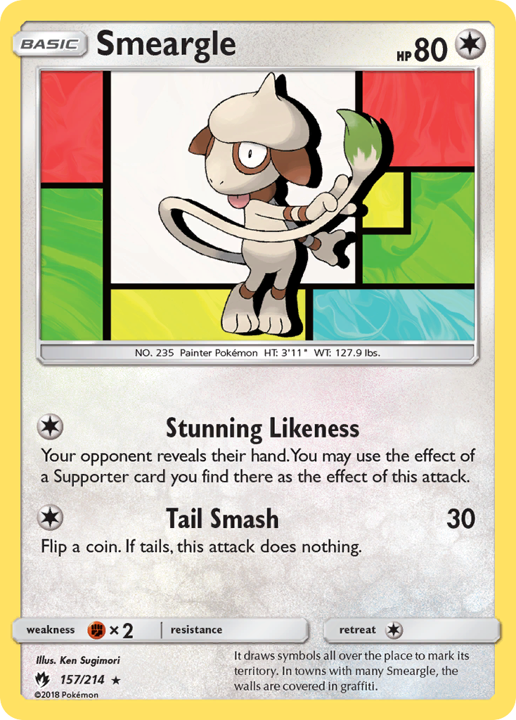 Smeargle (157/214) [Sun & Moon: Lost Thunder] | Good Games Modbury