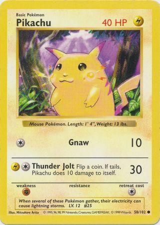 Pikachu (58/102) [Base Set Shadowless Unlimited] | Good Games Modbury