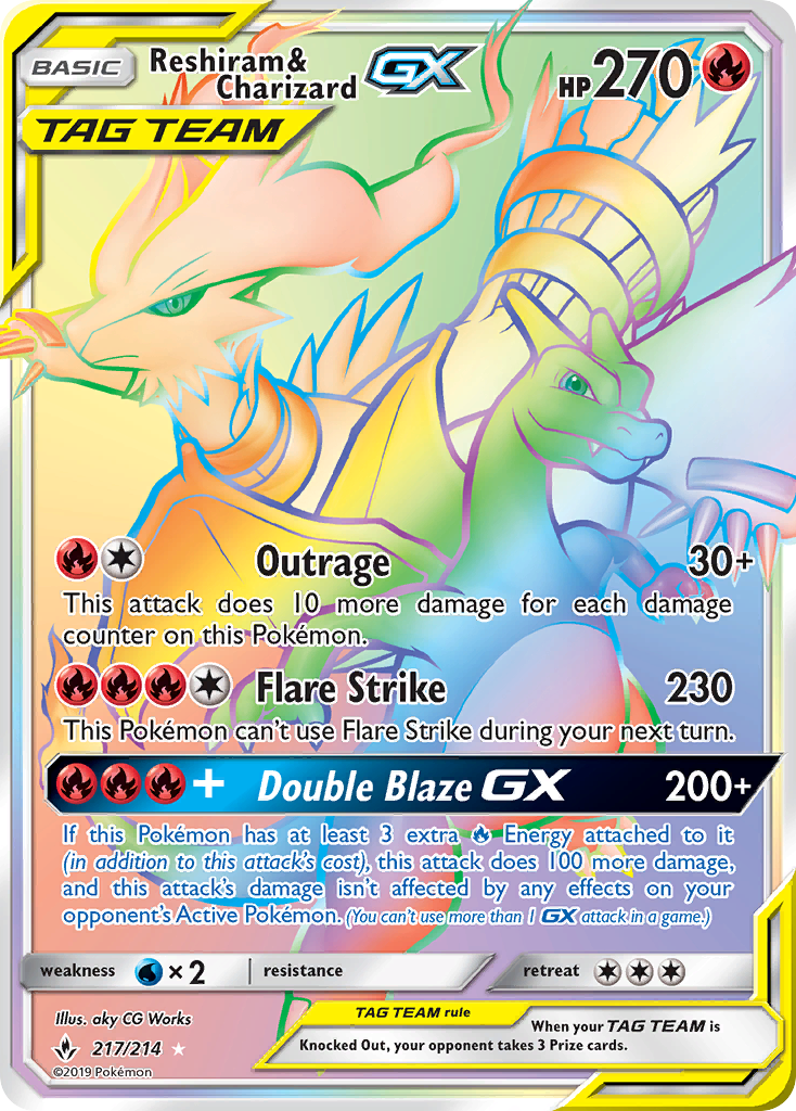 Reshiram & Charizard GX (217/214) [Sun & Moon: Unbroken Bonds] | Good Games Modbury