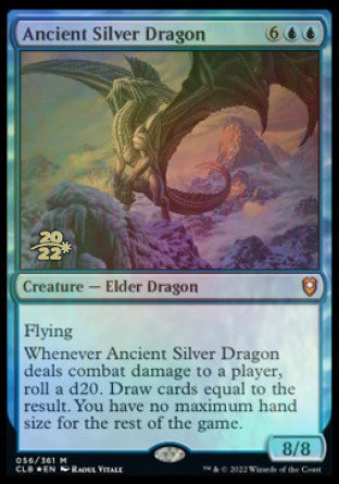 Ancient Silver Dragon [Commander Legends: Battle for Baldur's Gate Prerelease Promos] | Good Games Modbury