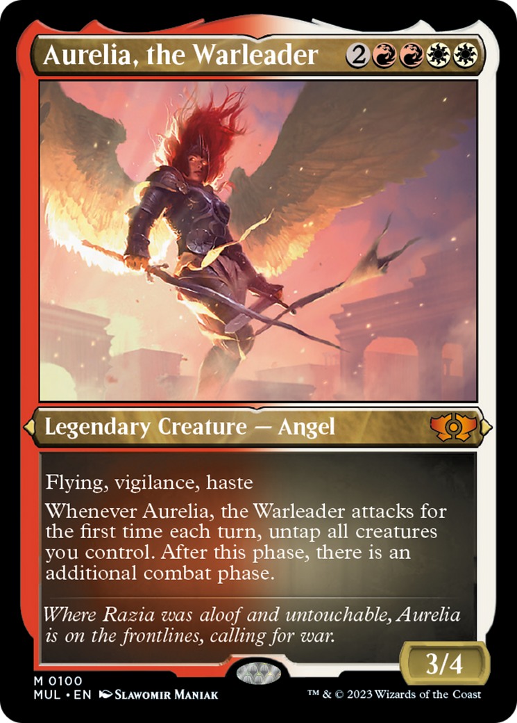 Aurelia, the Warleader (Foil Etched) [Multiverse Legends] | Good Games Modbury