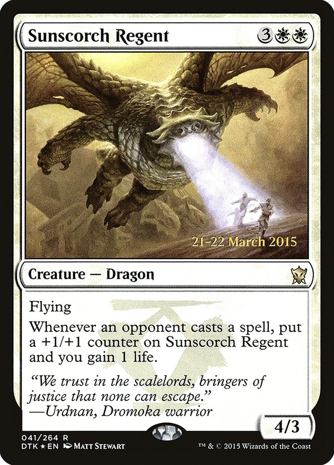 Sunscorch Regent [Dragons of Tarkir Prerelease Promos] | Good Games Modbury