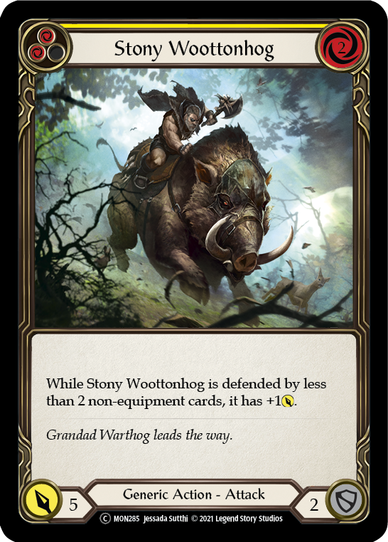 Stony Woottonhog (Yellow) [U-MON285-RF] (Monarch Unlimited)  Unlimited Rainbow Foil | Good Games Modbury