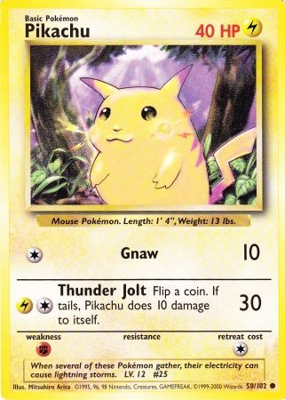 Pikachu (58/102) (Jumbo Card) [Base Set Unlimited] | Good Games Modbury