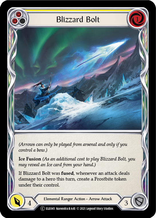 Blizzard Bolt (Yellow) [U-ELE045] (Tales of Aria Unlimited)  Unlimited Rainbow Foil | Good Games Modbury