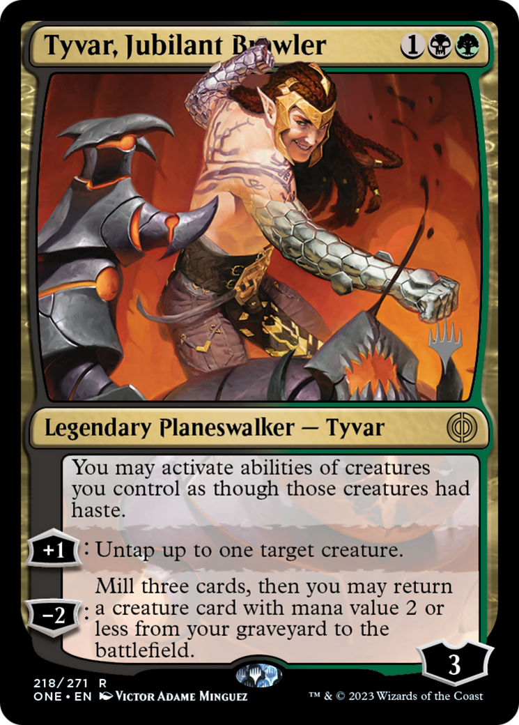 Tyvar, Jubilant Brawler (Promo Pack) [Phyrexia: All Will Be One Promos] | Good Games Modbury