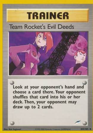 Team Rocket's Evil Deeds (103/105) [Neo Destiny Unlimited] | Good Games Modbury