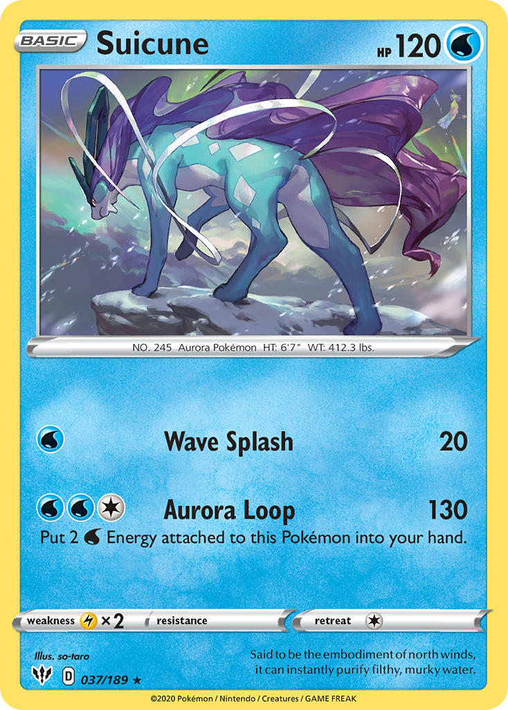 Suicune (037/189) (Theme Deck Exclusive) [Sword & Shield: Darkness Ablaze] | Good Games Modbury