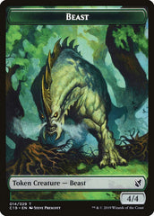 Beast (014) // Wurm Double-Sided Token [Commander 2019 Tokens] | Good Games Modbury