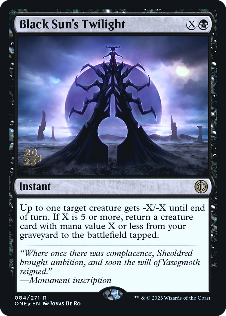 Black Sun's Twilight [Phyrexia: All Will Be One Prerelease Promos] | Good Games Modbury