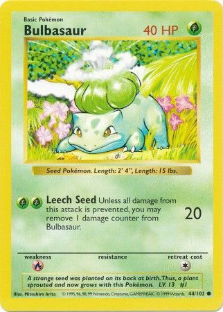 Bulbasaur (44/102) [Base Set Shadowless Unlimited] | Good Games Modbury