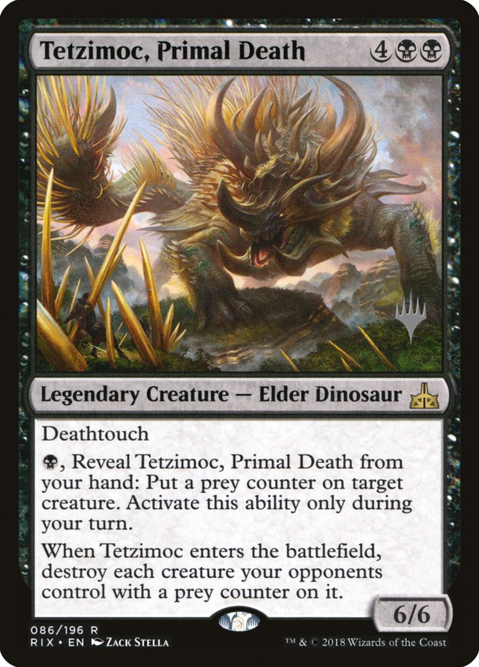 Tetzimoc, Primal Death (Promo Pack) [Rivals of Ixalan Promos] | Good Games Modbury