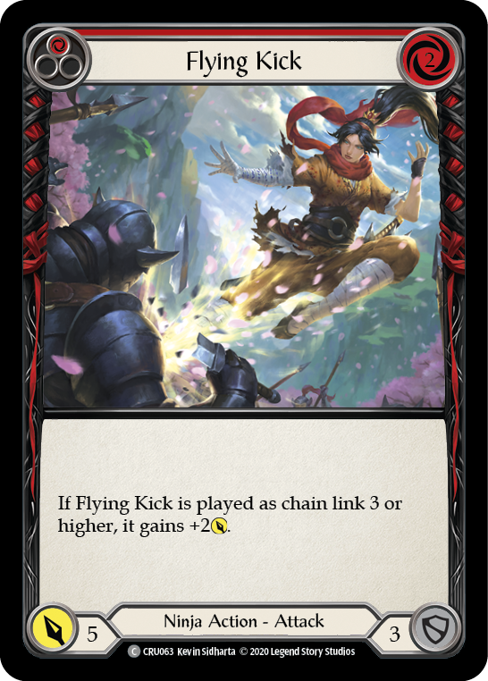 Flying Kick (Red) [CRU063] (Crucible of War)  1st Edition Rainbow Foil | Good Games Modbury