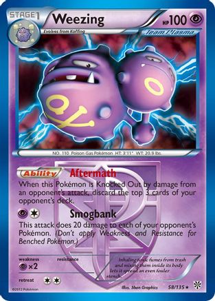 Weezing (58/135) (Theme Deck Exclusive) (Team Plasma) [Black & White: Plasma Storm] | Good Games Modbury