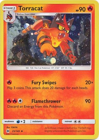 Torracat (25/149) (Cosmos Holo) [Sun & Moon: Base Set] | Good Games Modbury