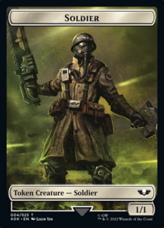 Soldier (004) // Vanguard Suppressor Double-Sided Token (Surge Foil) [Universes Beyond: Warhammer 40,000 Tokens] | Good Games Modbury