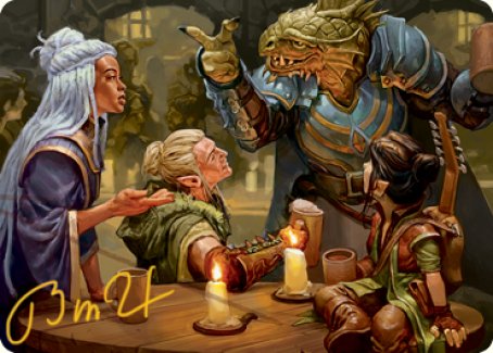 You Meet in a Tavern Art Card (Gold-Stamped Signature) [Dungeons & Dragons: Adventures in the Forgotten Realms Art Series] | Good Games Modbury