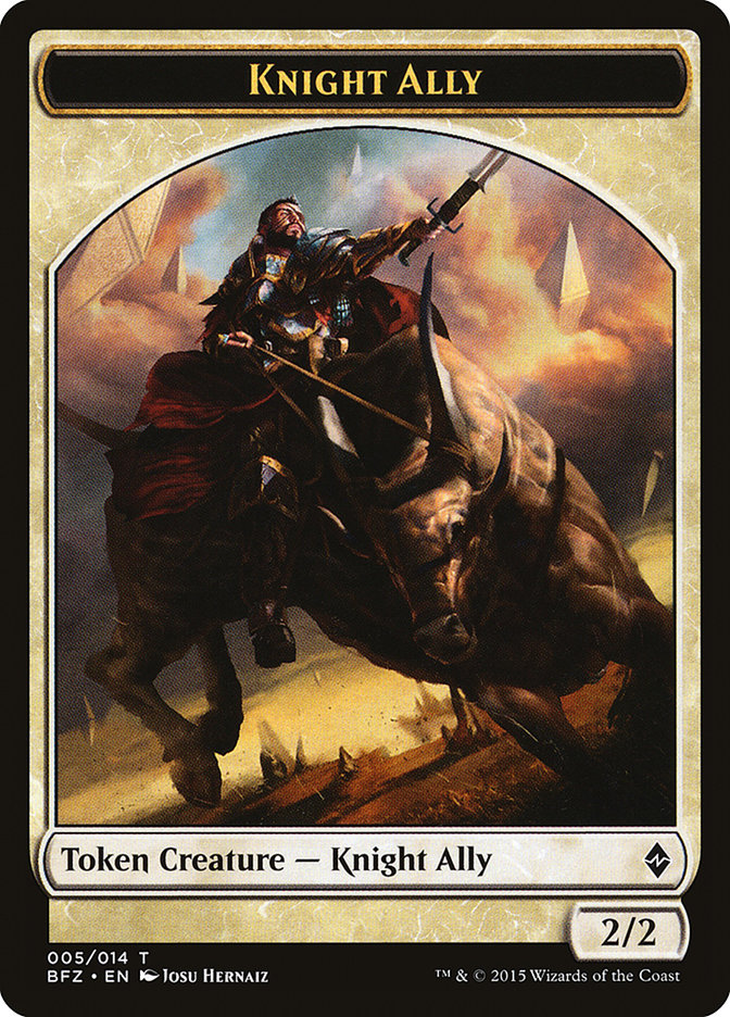 Knight Ally Token [Battle for Zendikar Tokens] | Good Games Modbury