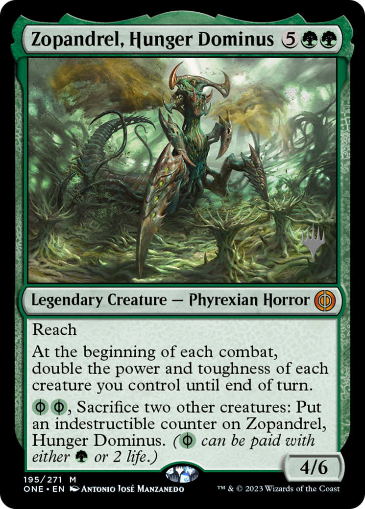 Zopandrel, Hunger Dominus (Promo Pack) [Phyrexia: All Will Be One Promos] | Good Games Modbury