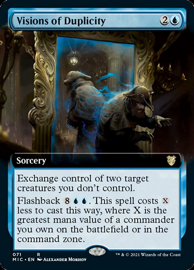 Visions of Duplicity (Extended Art) [Innistrad: Midnight Hunt Commander] | Good Games Modbury