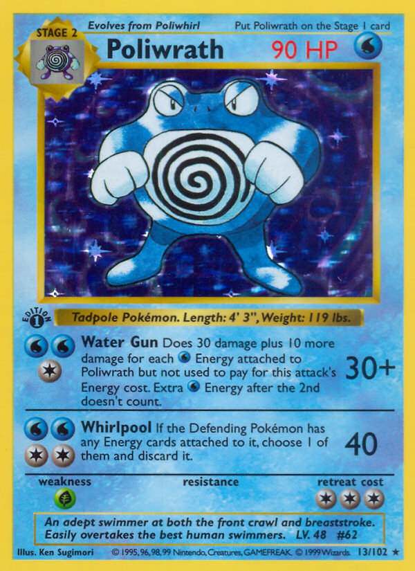 Poliwrath (13/102) (Shadowless) [Base Set 1st Edition] | Good Games Modbury