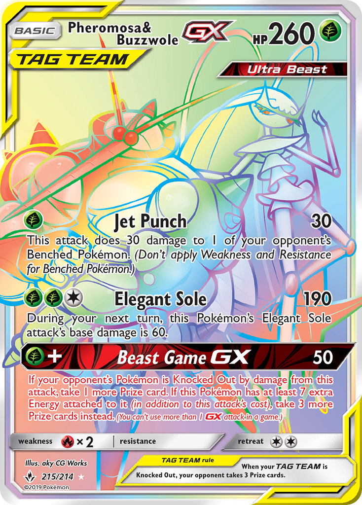 Pheromosa & Buzzwole GX (215/214) [Sun & Moon: Unbroken Bonds] | Good Games Modbury